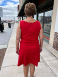 Boat Neck Sleeveless Front Tie Dress