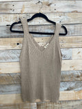 Fitted Ribbed V-Neck Tank
