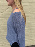 Open Shoulder Loose Fit Pullover Sweater