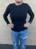 Round Neck Long Sleeve Knit Top