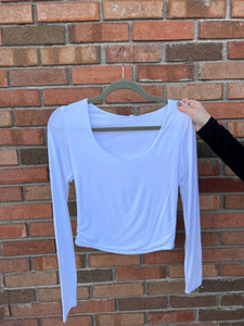 Long Sleeve Double Lined Scoop Neck Top