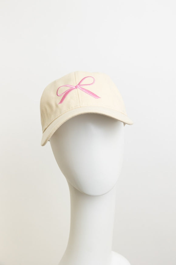 Bow Ribbon Embroidered Baseball Cap