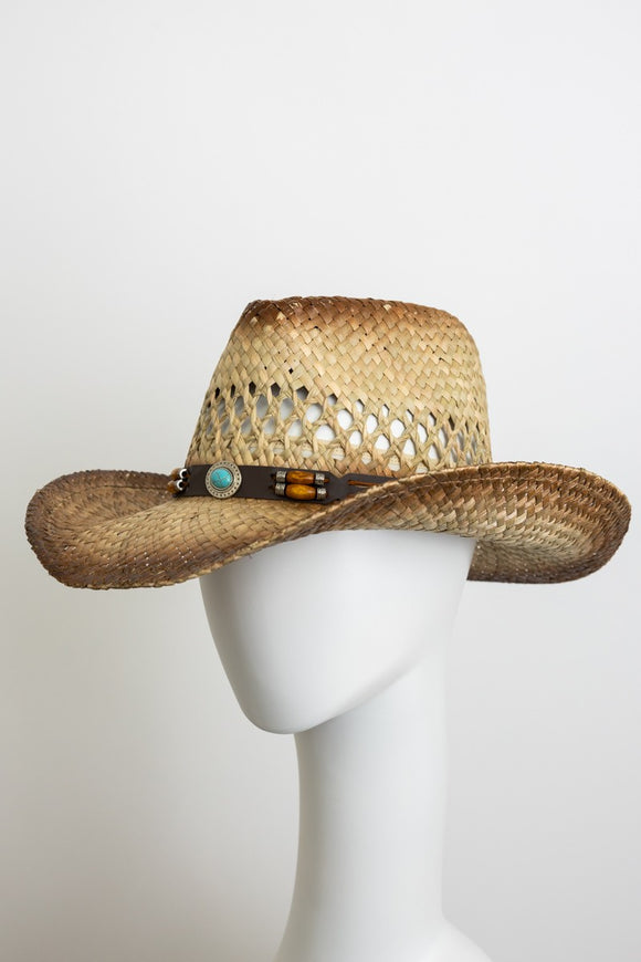 Turquoise Dream Western Boho Straw Hat