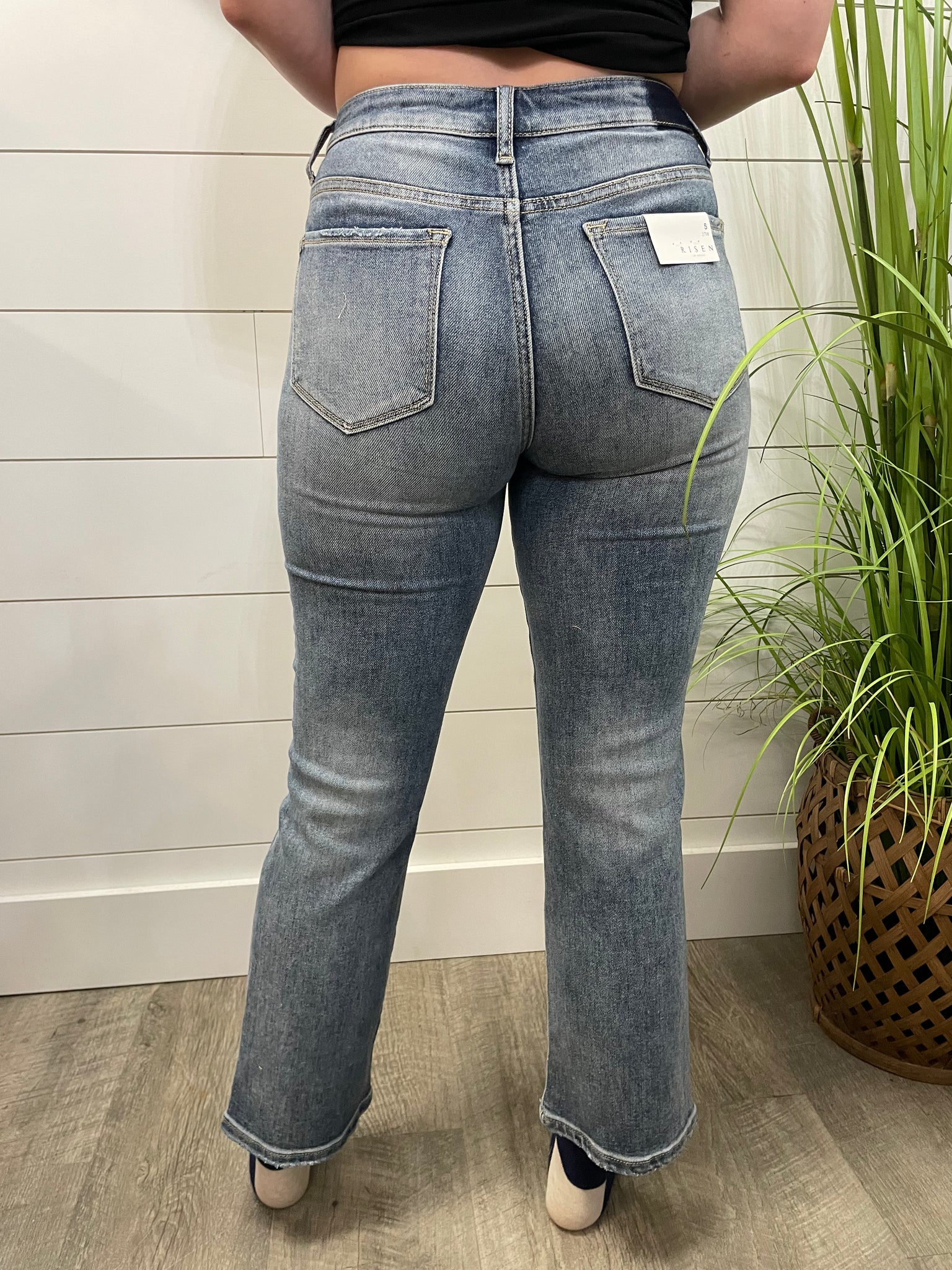 Risen High-Rise CrossOver Straight Jeans – Two Sisters Boutique