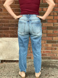 Vervet High Rise Distressed Hem Crop Straight Jeans