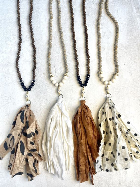 Cloth deals tassel necklace